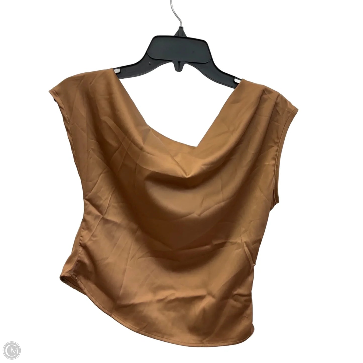 Top Short Sleeve By Cupshe In Brown, Size: S