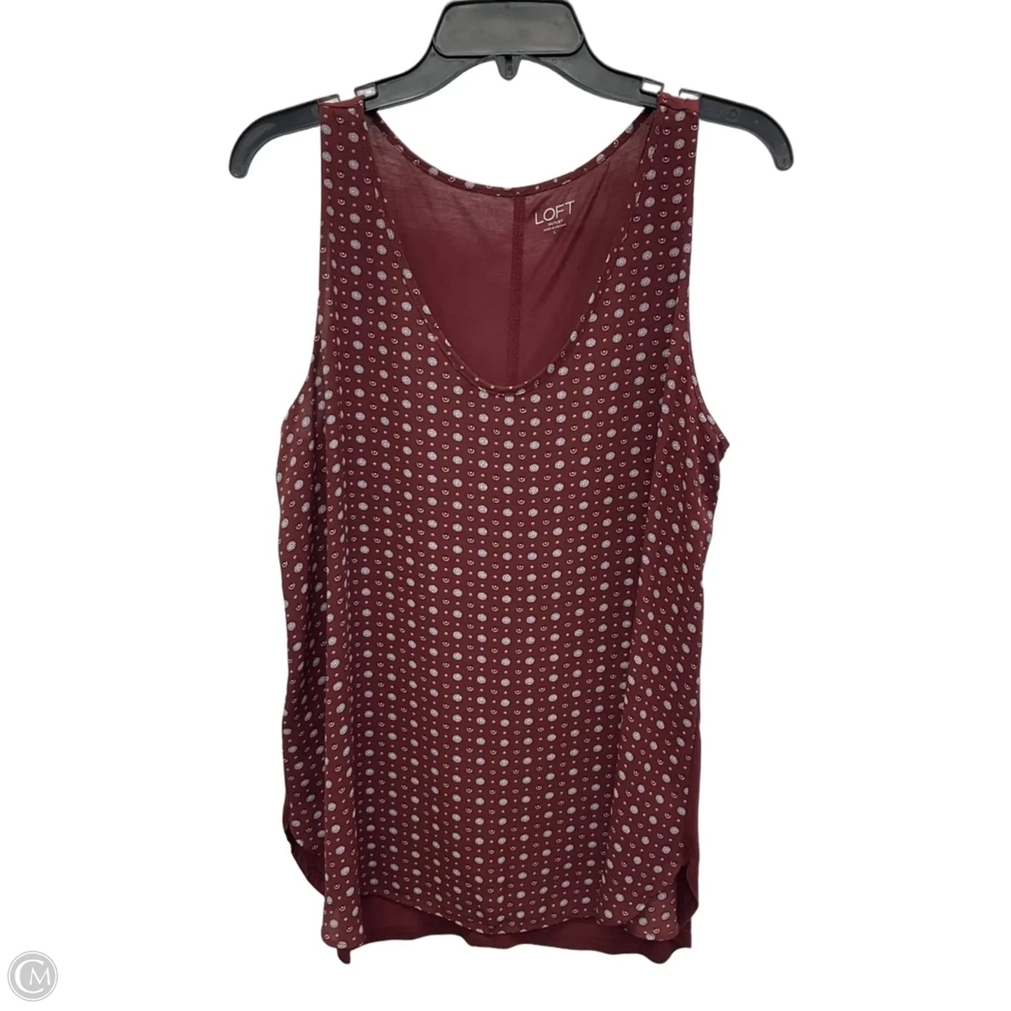 Top Sleeveless By Loft In Maroon, Size: L