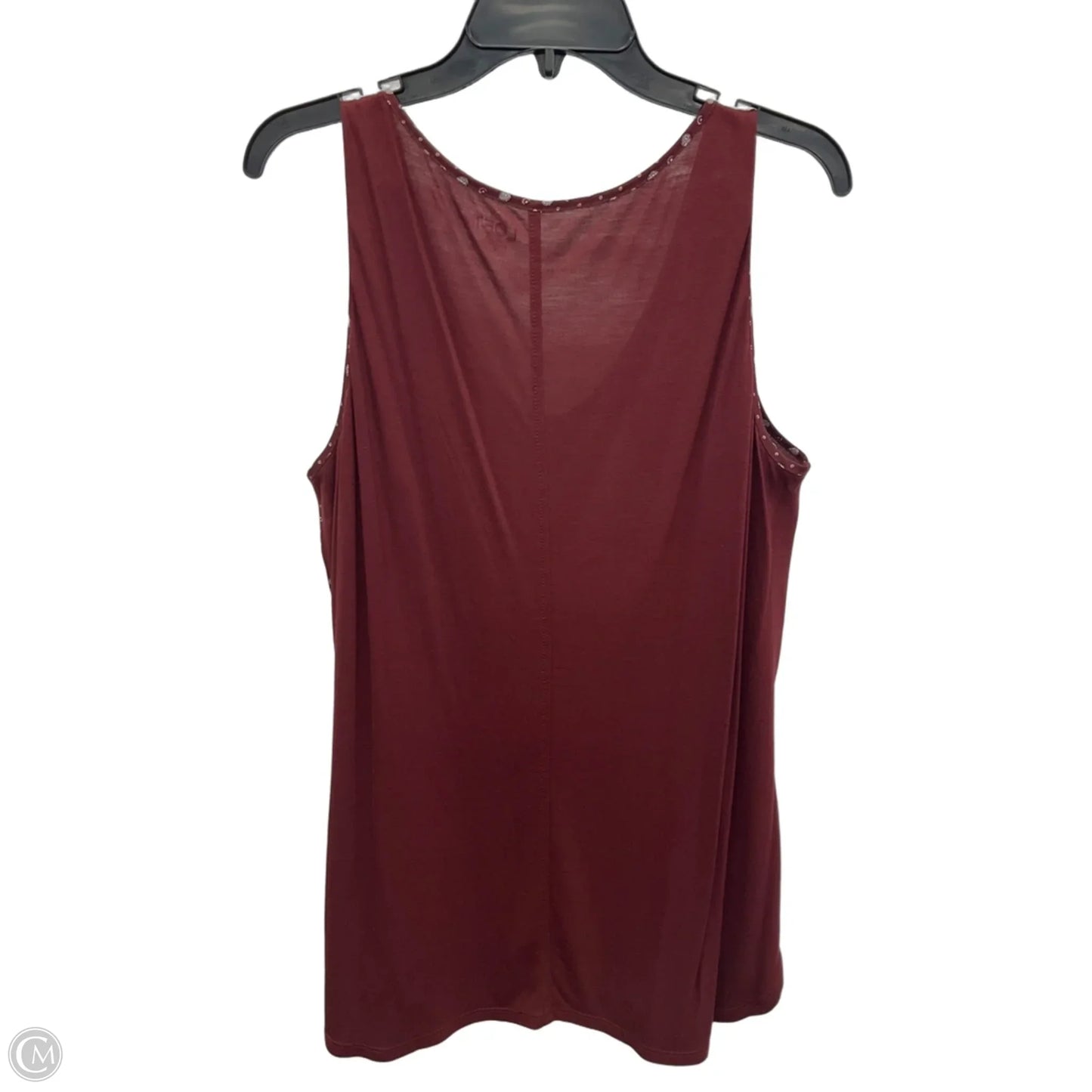 Top Sleeveless By Loft In Maroon, Size: L