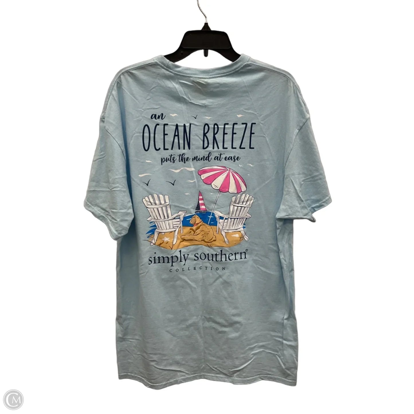 Top Short Sleeve Basic By Simply Southern In Blue, Size: Xl