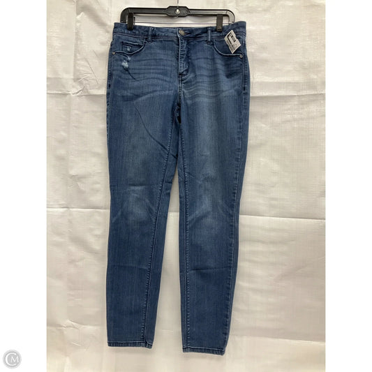Jeans Skinny By Simply Vera In Blue Denim, Size: 10