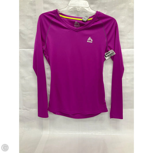 Athletic Top Long Sleeve Collar By Rbx In Pink, Size: M