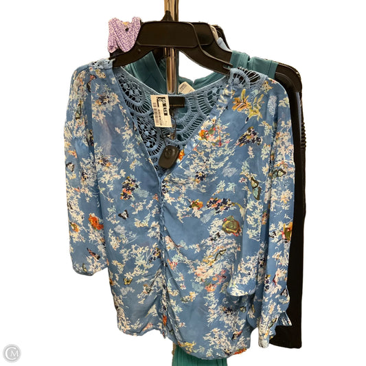Blouse Long Sleeve By Jeans By Buffalo In Blue, Size: S