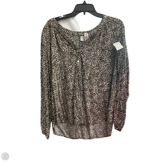 Top Long Sleeve By Old Navy In Animal Print, Size: Xl