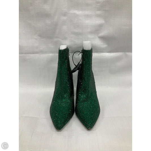 Boots Ankle Heels By Betsey Johnson In Green, Size: 10