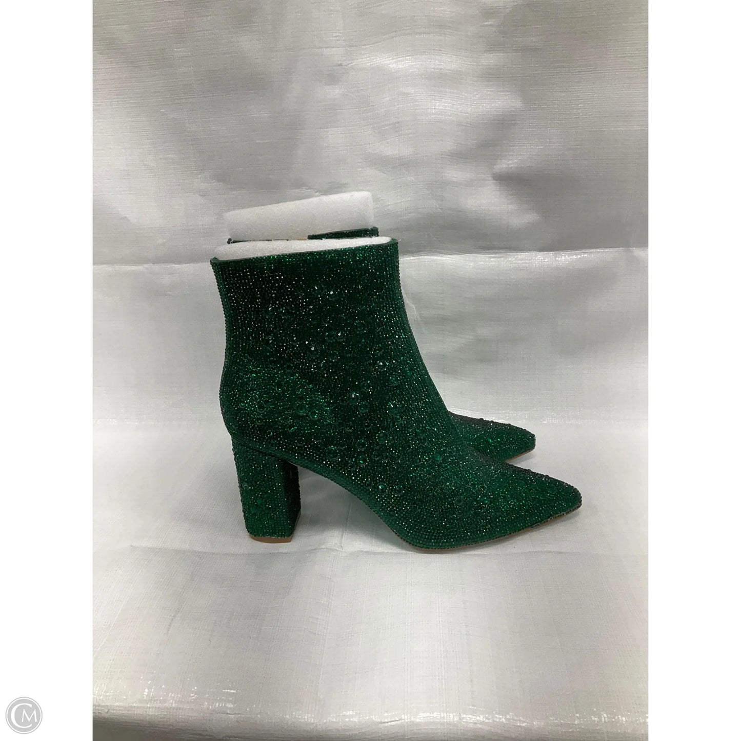 Boots Ankle Heels By Betsey Johnson In Green, Size: 10