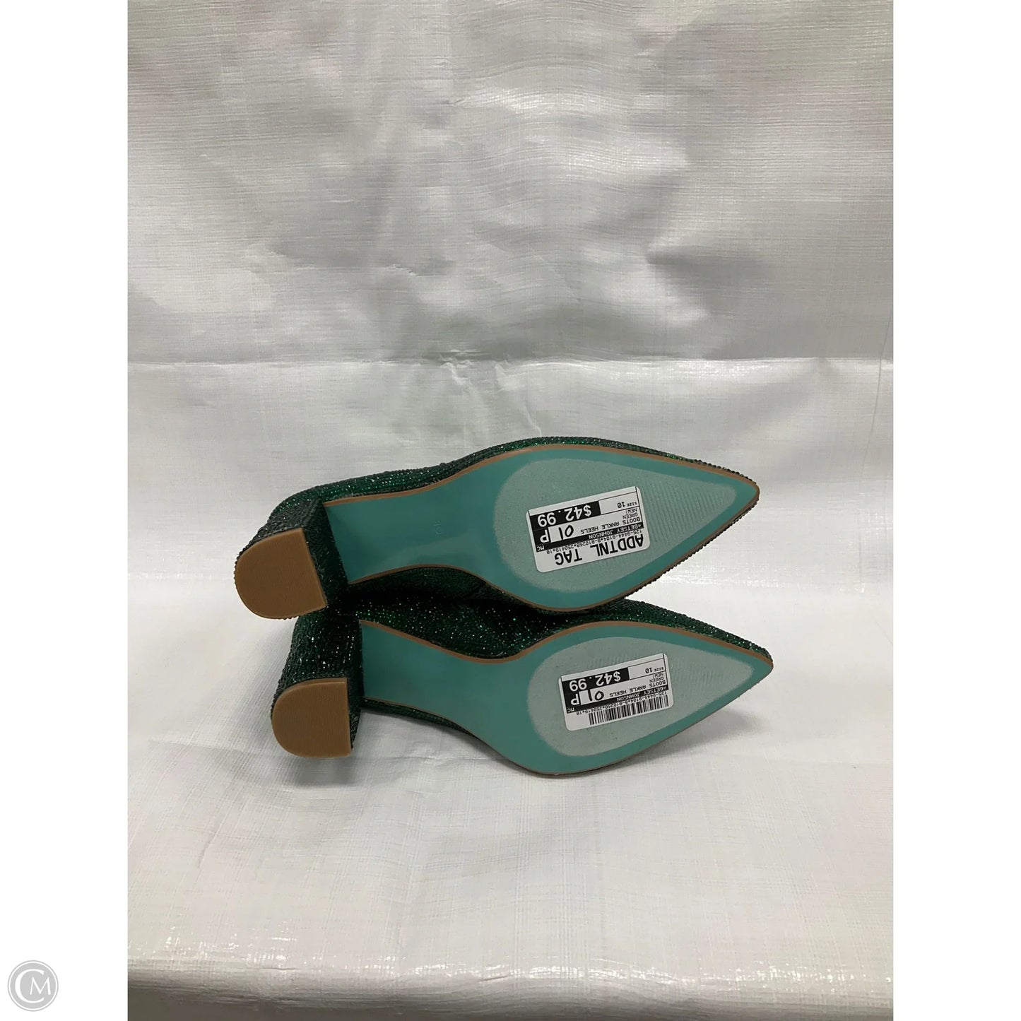 Boots Ankle Heels By Betsey Johnson In Green, Size: 10