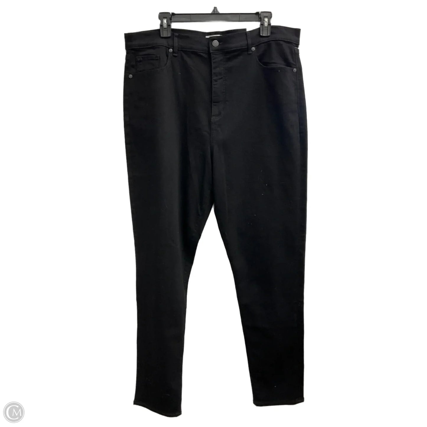 Jeans Skinny By Loft In Black Denim, Size: 18