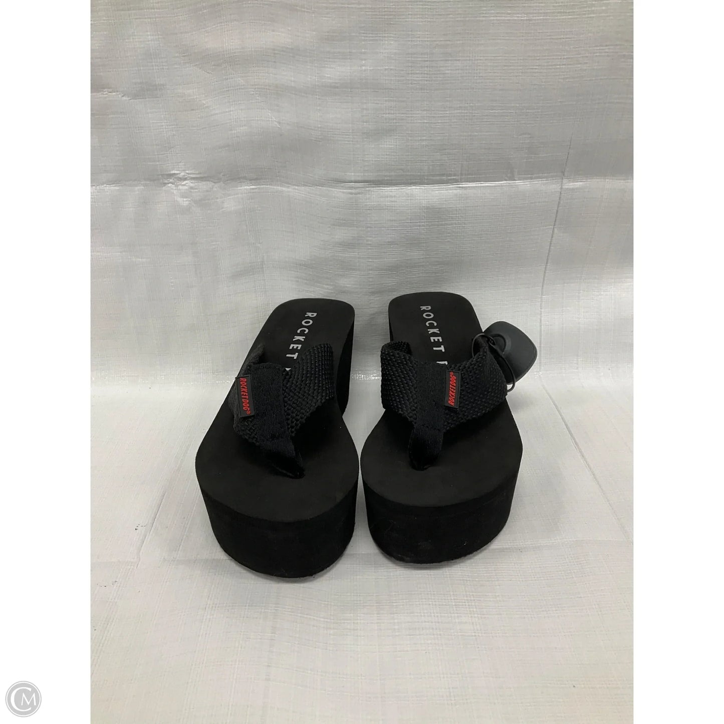 Sandals Heels Wedge By Rocket Dogs In Black, Size: 7