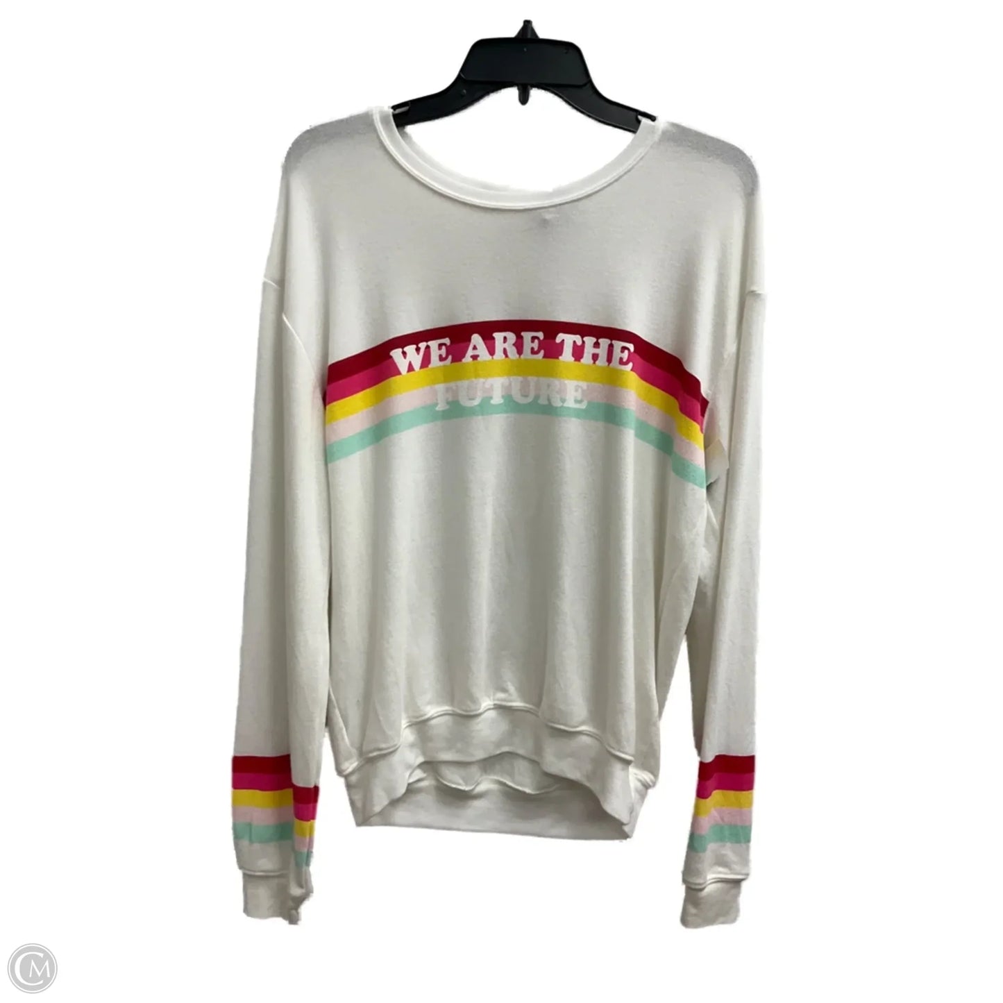 Top Long Sleeve By Spiritual Gangster In Cream, Size: L