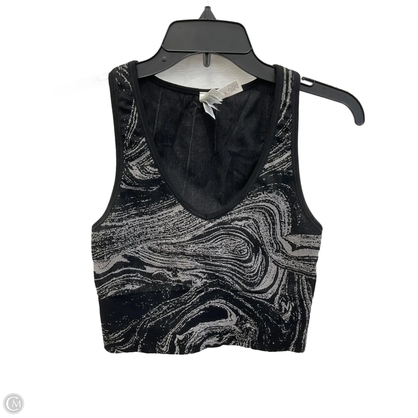 Athletic Bra By Athleta In Black & Silver, Size: Sp