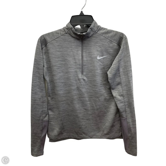 Athletic Top Long Sleeve Collar By Nike Apparel In Grey, Size: Xs