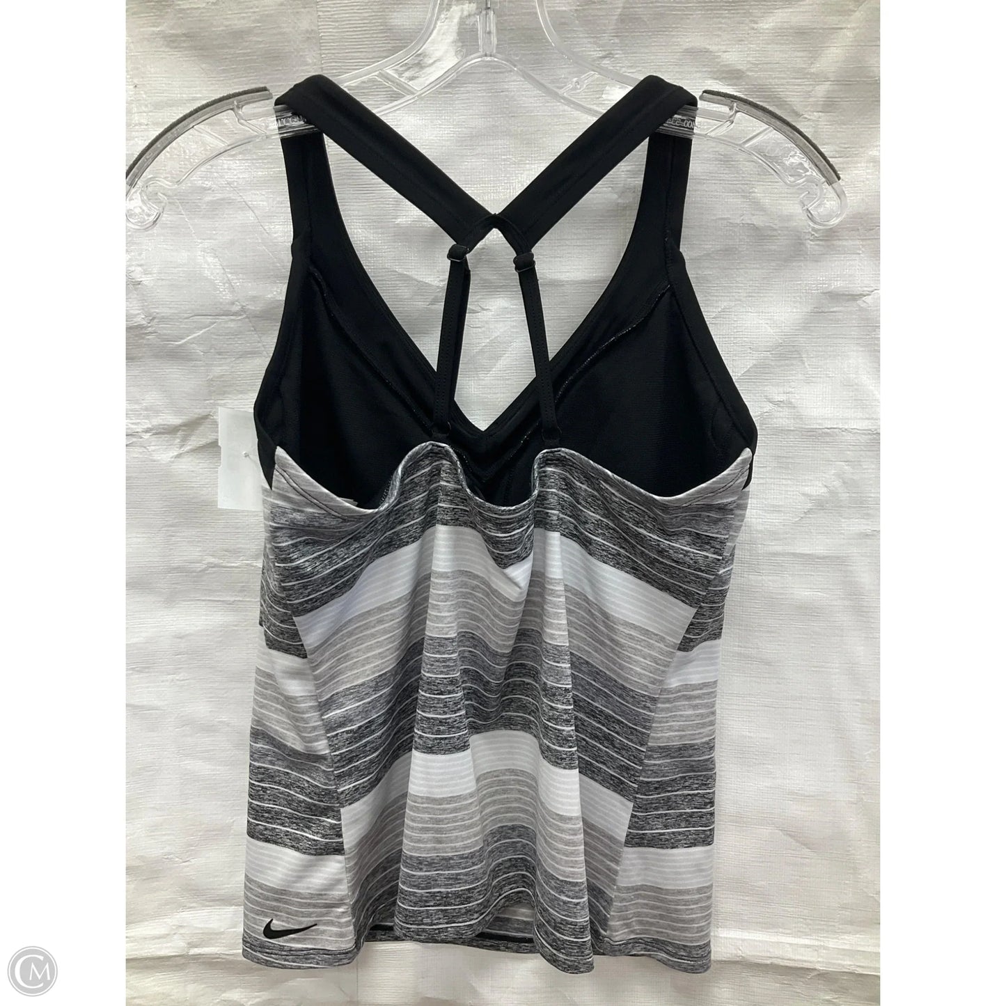 Athletic Tank Top By Nike Apparel In Black & Grey, Size: L