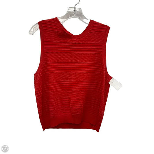 Top Sleeveless By Theory In Orange, Size: L