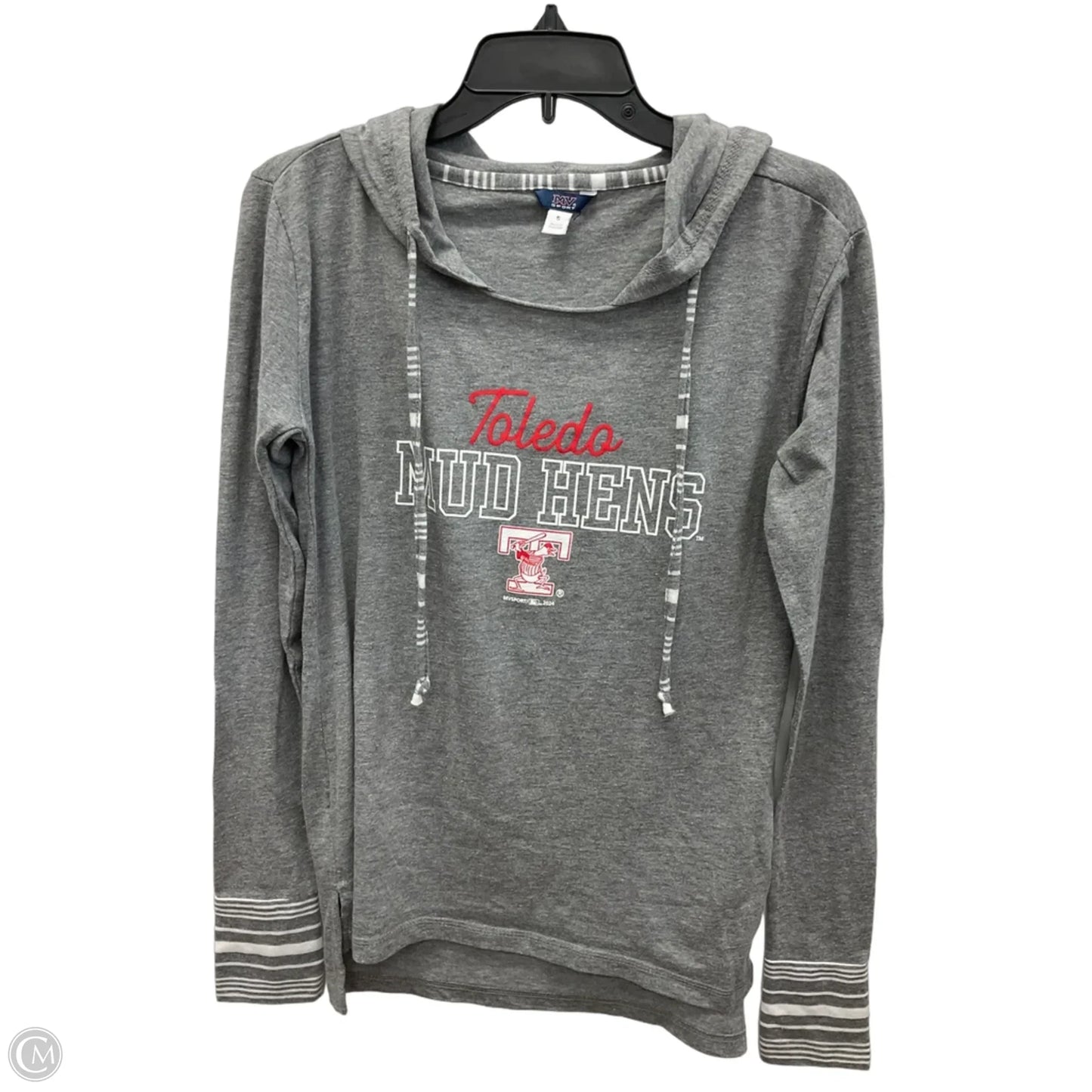 Athletic Top Long Sleeve Hoodie By Clothes Mentor In Grey, Size: S