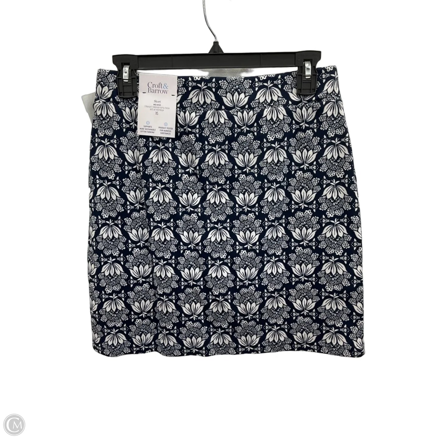 Skirt Mini & Short By Croft And Barrow In Blue & White, Size: Xs