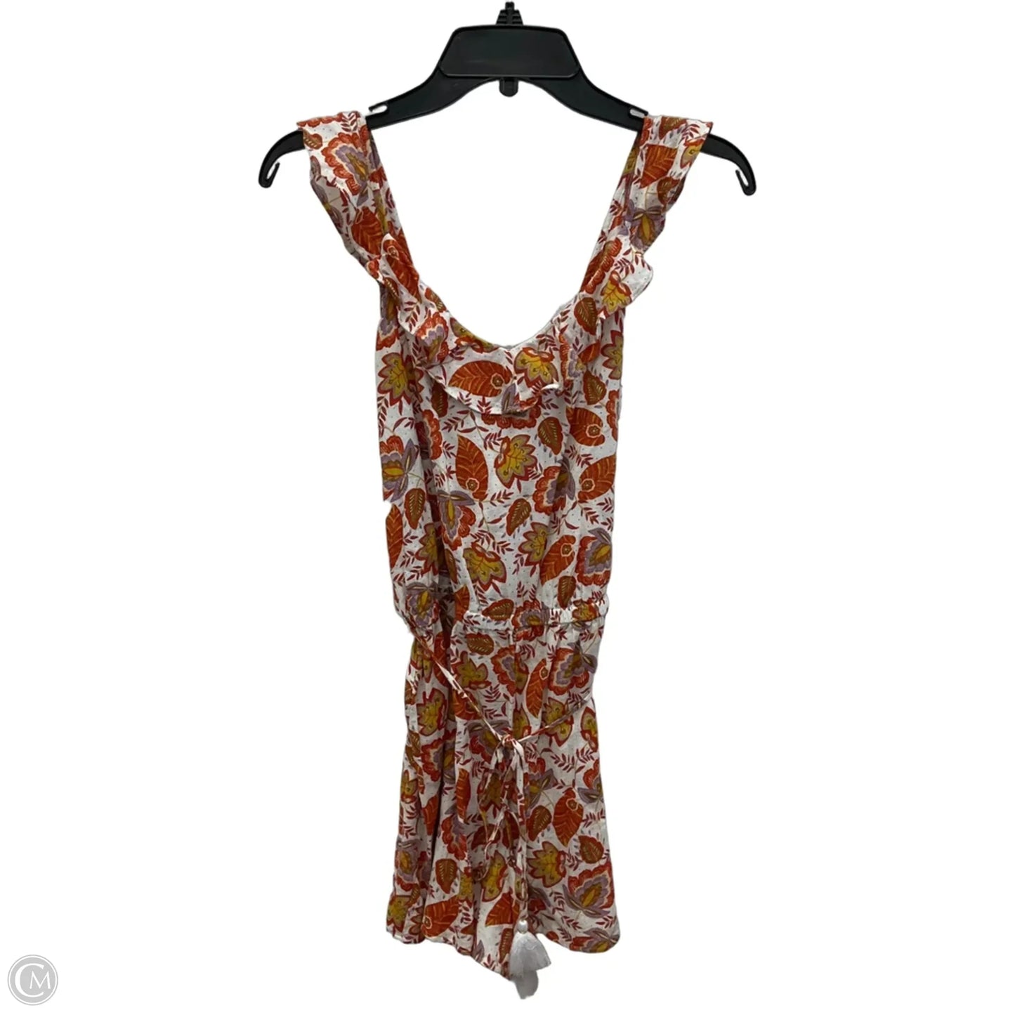 Romper By Loft In Orange & White, Size: S