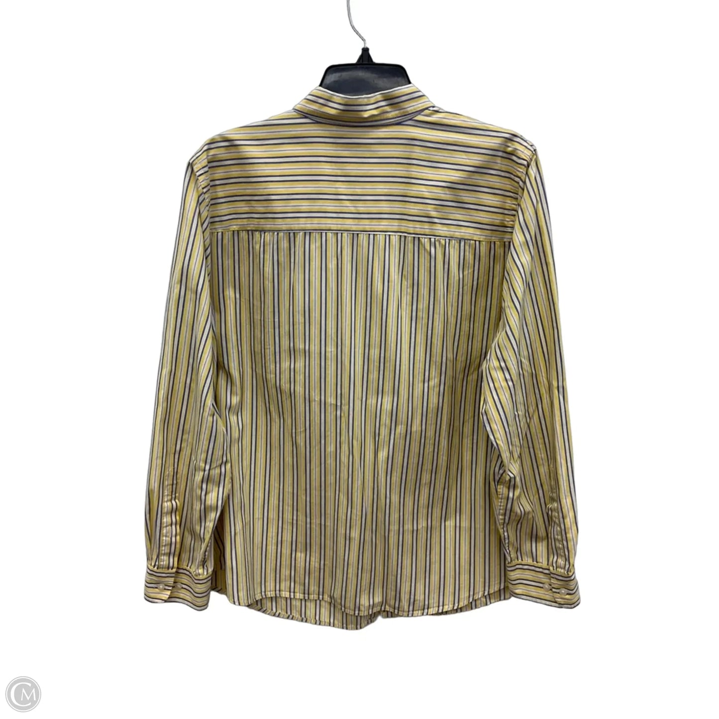 Blouse Long Sleeve By Lauren By Ralph Lauren In Blue & Yellow, Size: 1x