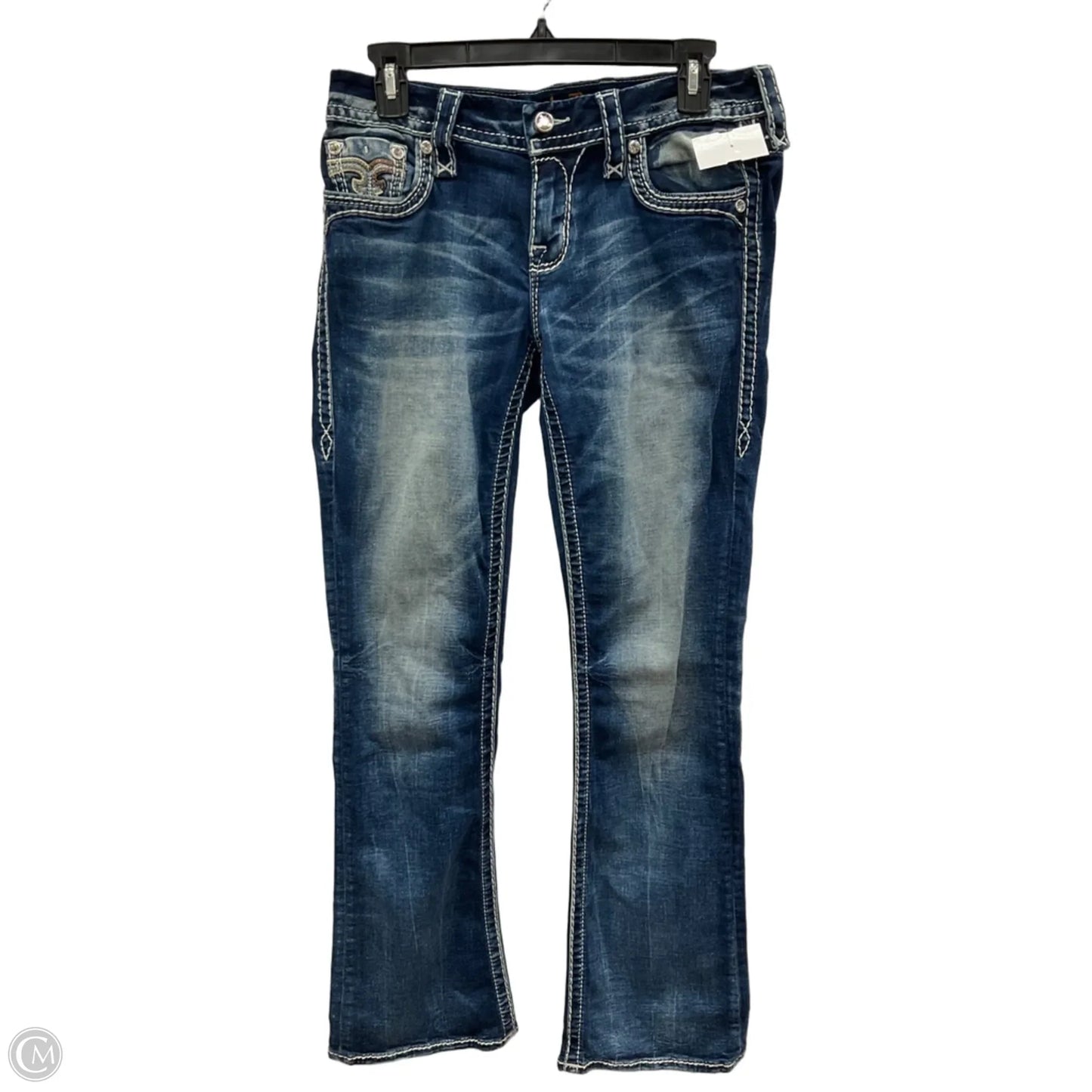 Jeans Flared By Rock Revival In Blue Denim, Size: 4