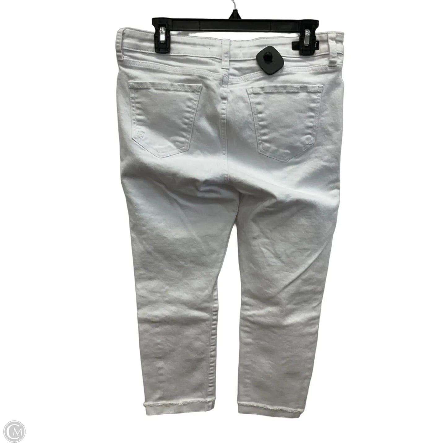 Jeans Cropped By Kut In White Denim, Size: 10
