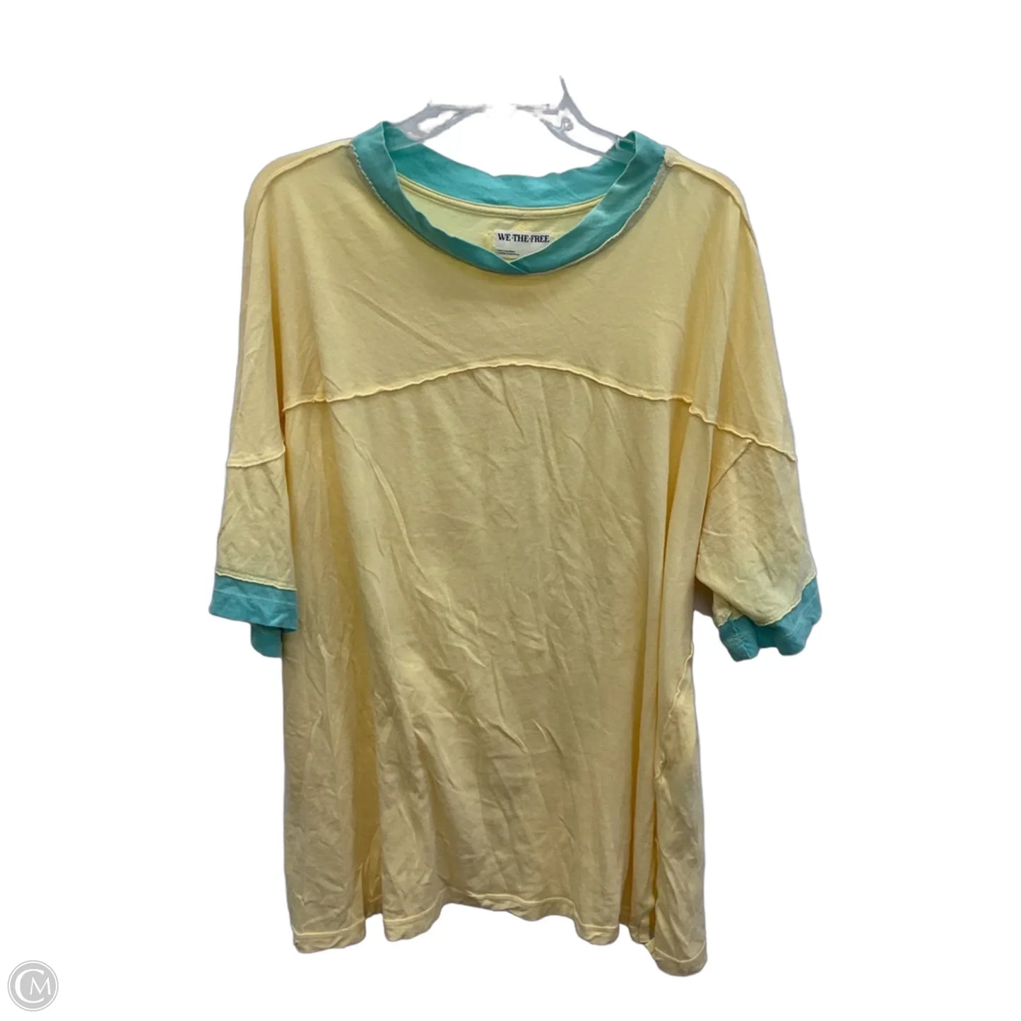 Top Short Sleeve By We The Free In Blue & Yellow, Size: Xl