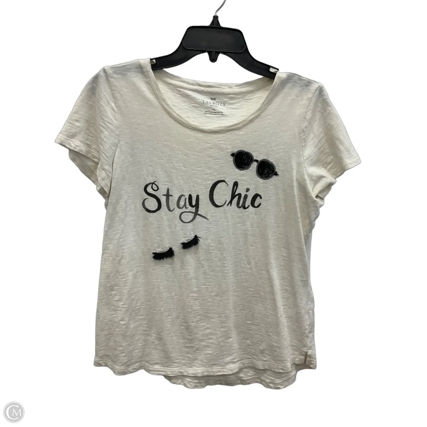 Top Short Sleeve By Talbots In White, Size: Mp