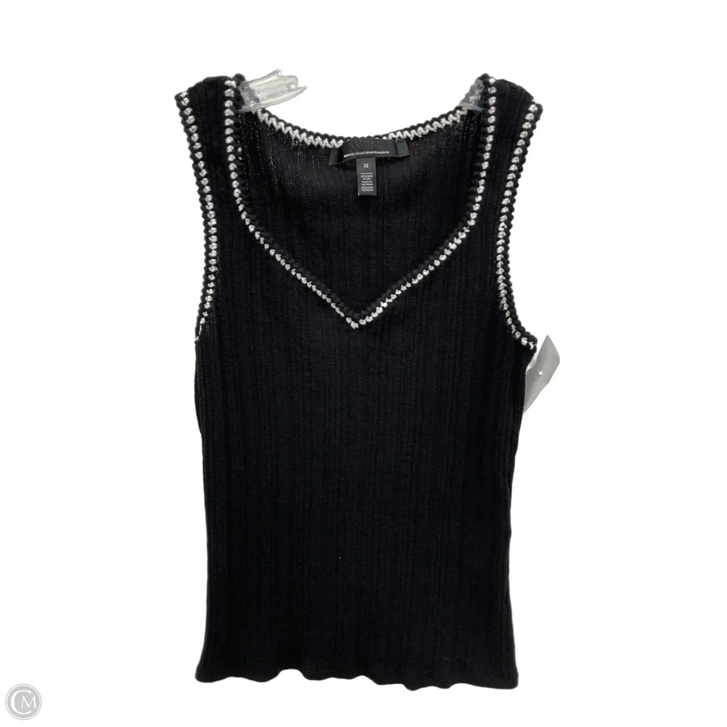 Top Sleeveless Basic By White House Black Market In Black & White, Size: M