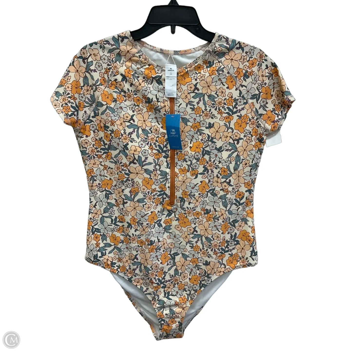 Swimsuit By Cupshe In Green & Orange, Size: Xl