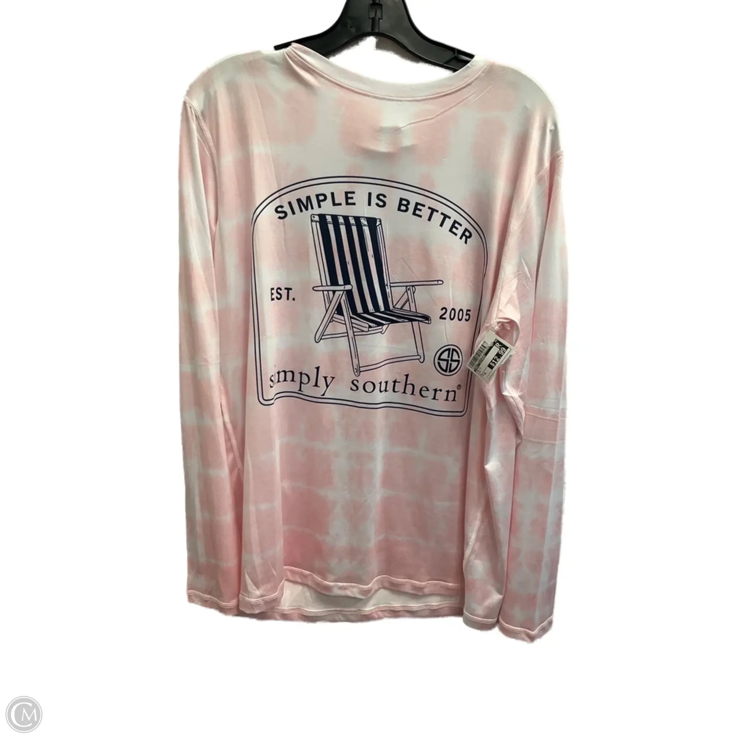 Top Long Sleeve By Simply Southern In Pink, Size: Xl