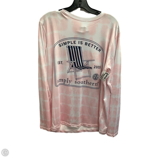 Top Long Sleeve By Simply Southern In Pink, Size: Xl