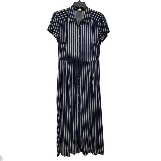 Dress Casual Midi By J. Crew In Blue & White, Size: S