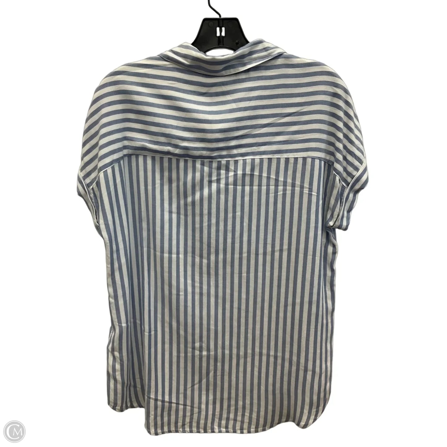 Blouse Short Sleeve By Beachlunchlounge In Blue & White, Size: S