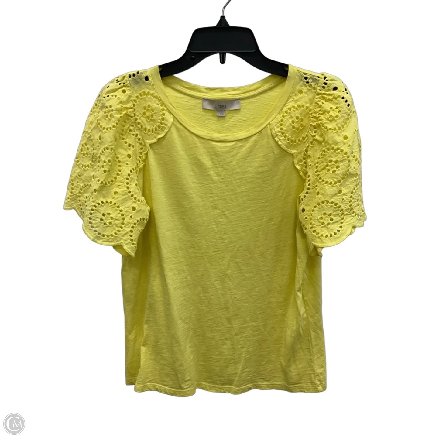 Top Short Sleeve By Loft In Yellow, Size: S
