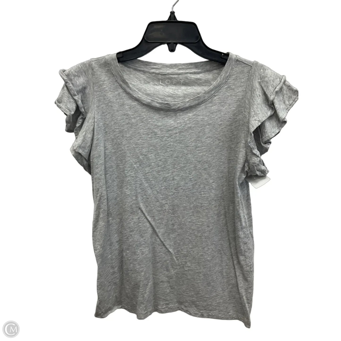 Top Short Sleeve By Loft In Grey, Size: S