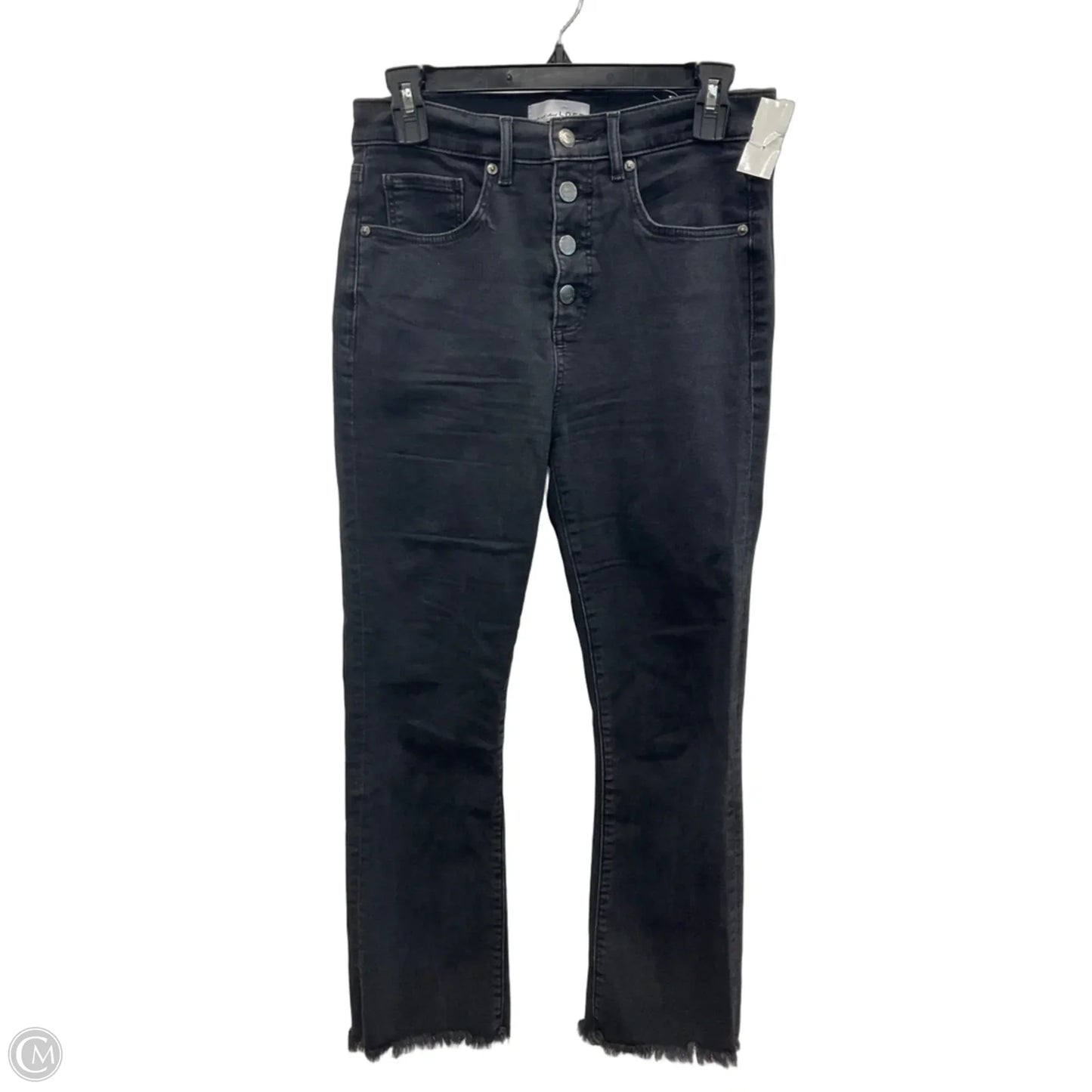 Jeans Cropped By Loft In Black Denim, Size: 6