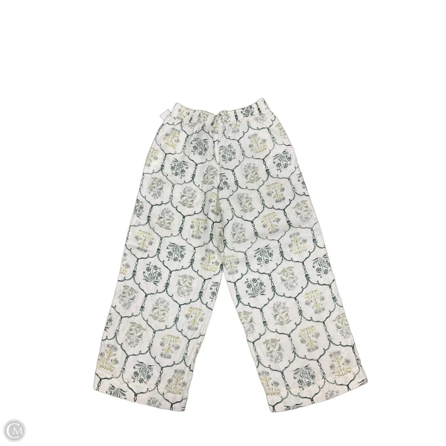 Pants Linen By Rachel Zoe In Green & White, Size: S