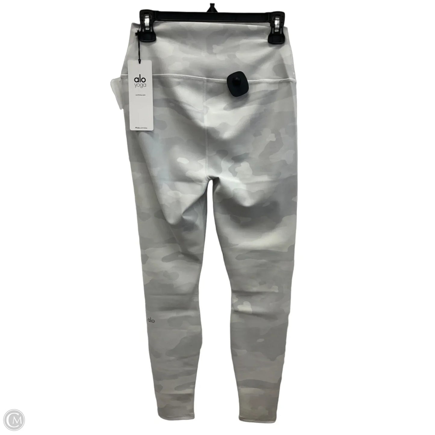 Athletic Leggings By Alo In Grey & White, Size: L