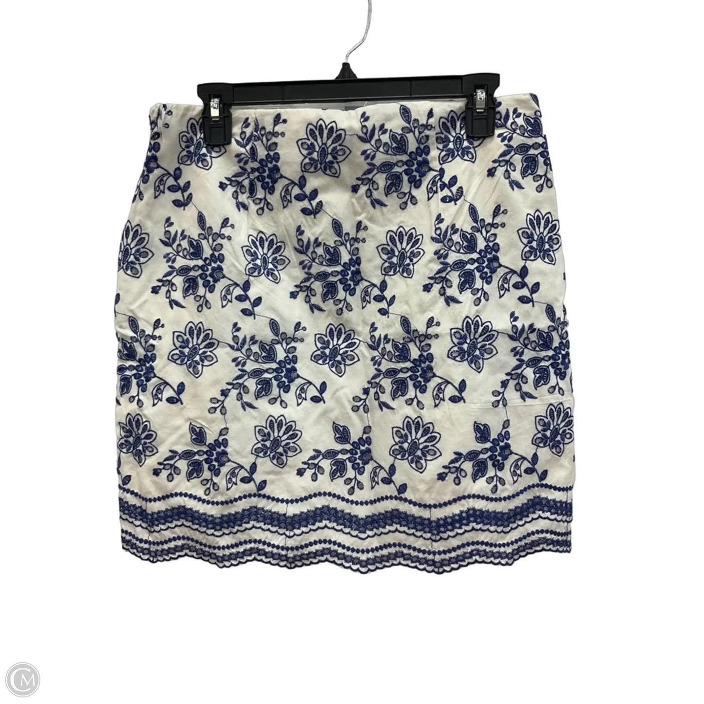 Skirt Mini & Short By Loft In Blue & White, Size: 8p