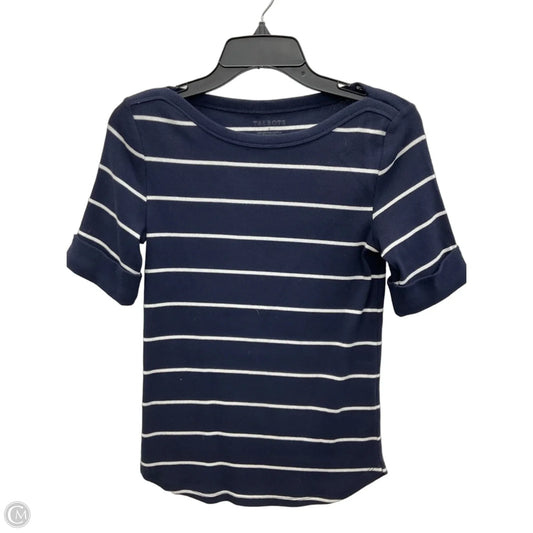 Top Short Sleeve By Talbots In Blue & White, Size: S