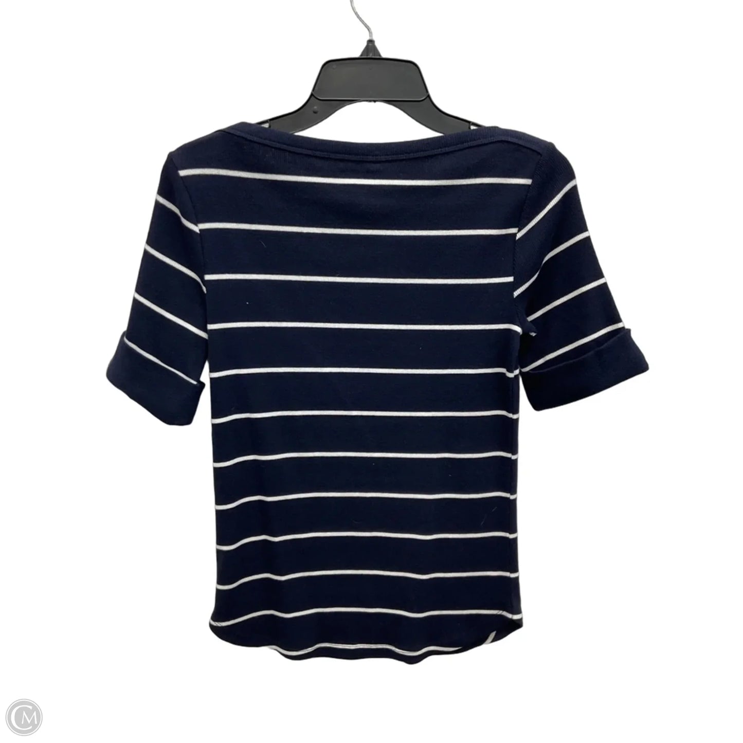 Top Short Sleeve By Talbots In Blue & White, Size: S
