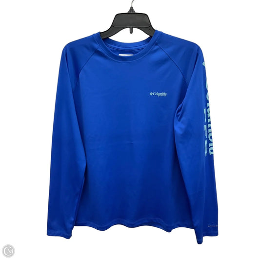 Athletic Top Long Sleeve Crewneck By Columbia In Blue, Size: L