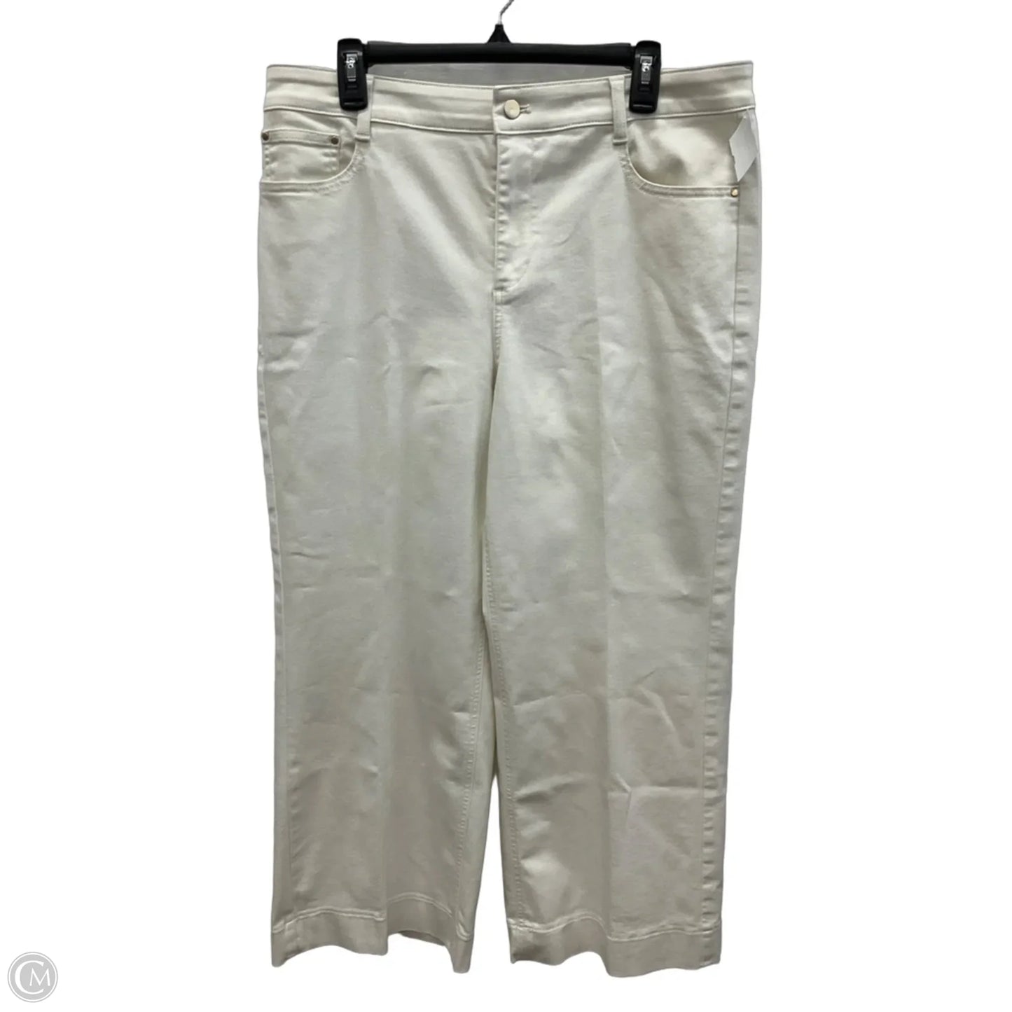 Jeans Wide Leg By Talbots In White Denim, Size: 14p