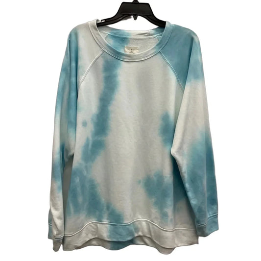 Top Long Sleeve By Lou And Grey In Blue & White, Size: L