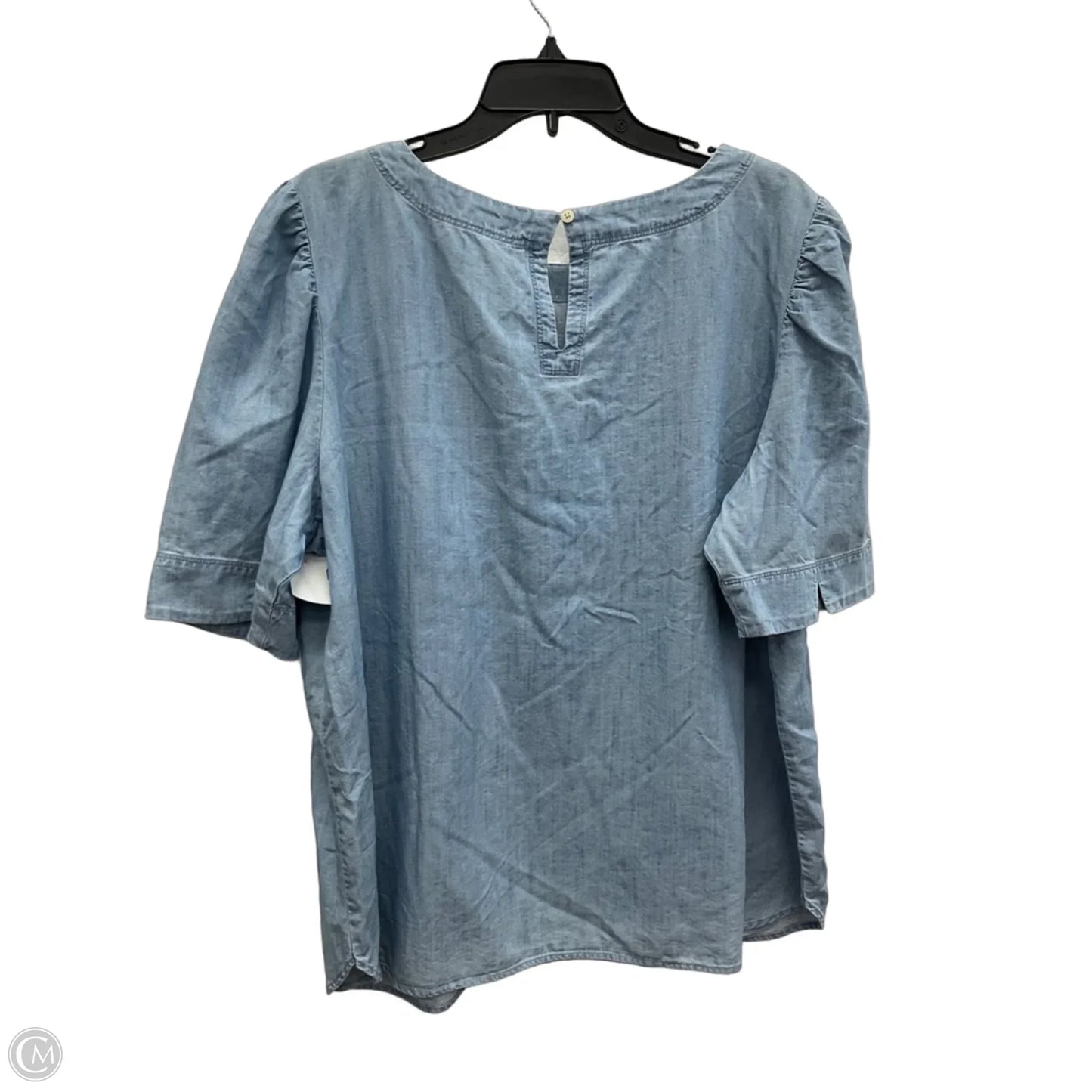Top Short Sleeve Basic By Loft In Blue Denim, Size: Xxl
