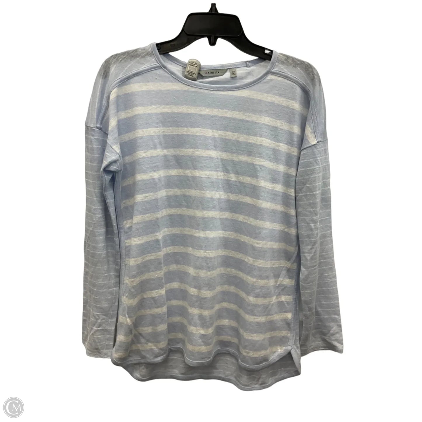 Top Long Sleeve By Athleta In Blue & White, Size: Xs
