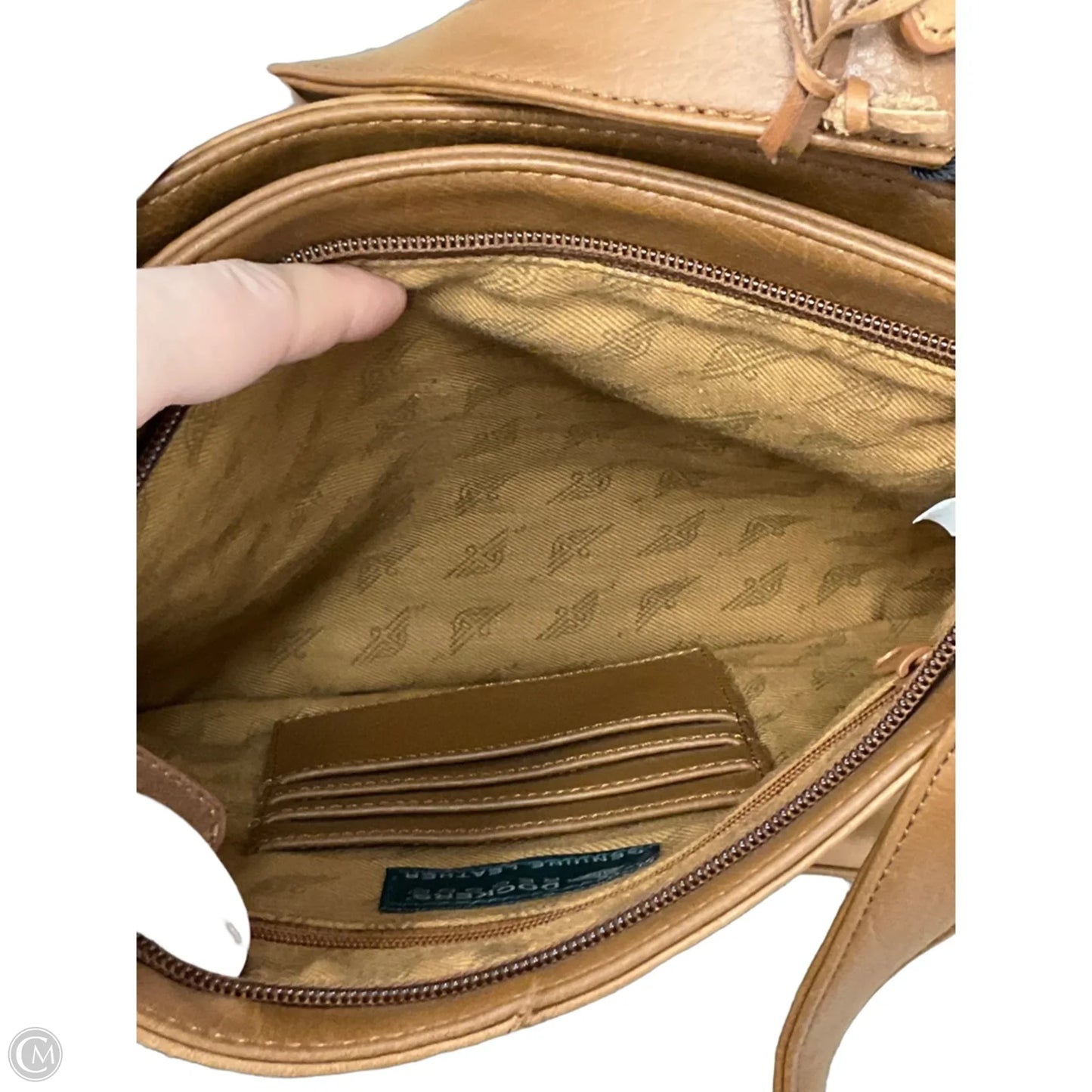 Handbag Leather By Dockers, Size: Medium