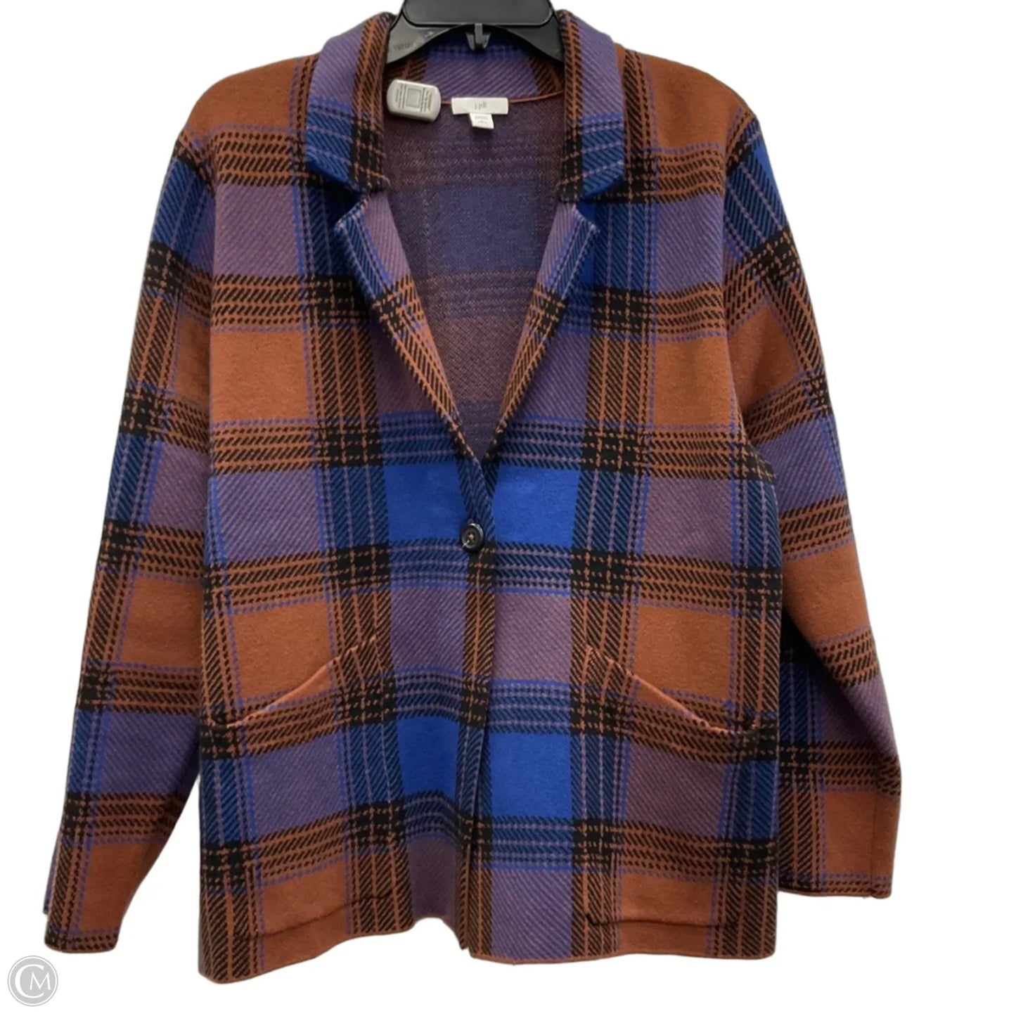 Blazer By J. Jill In Blue & Brown, Size: Lp