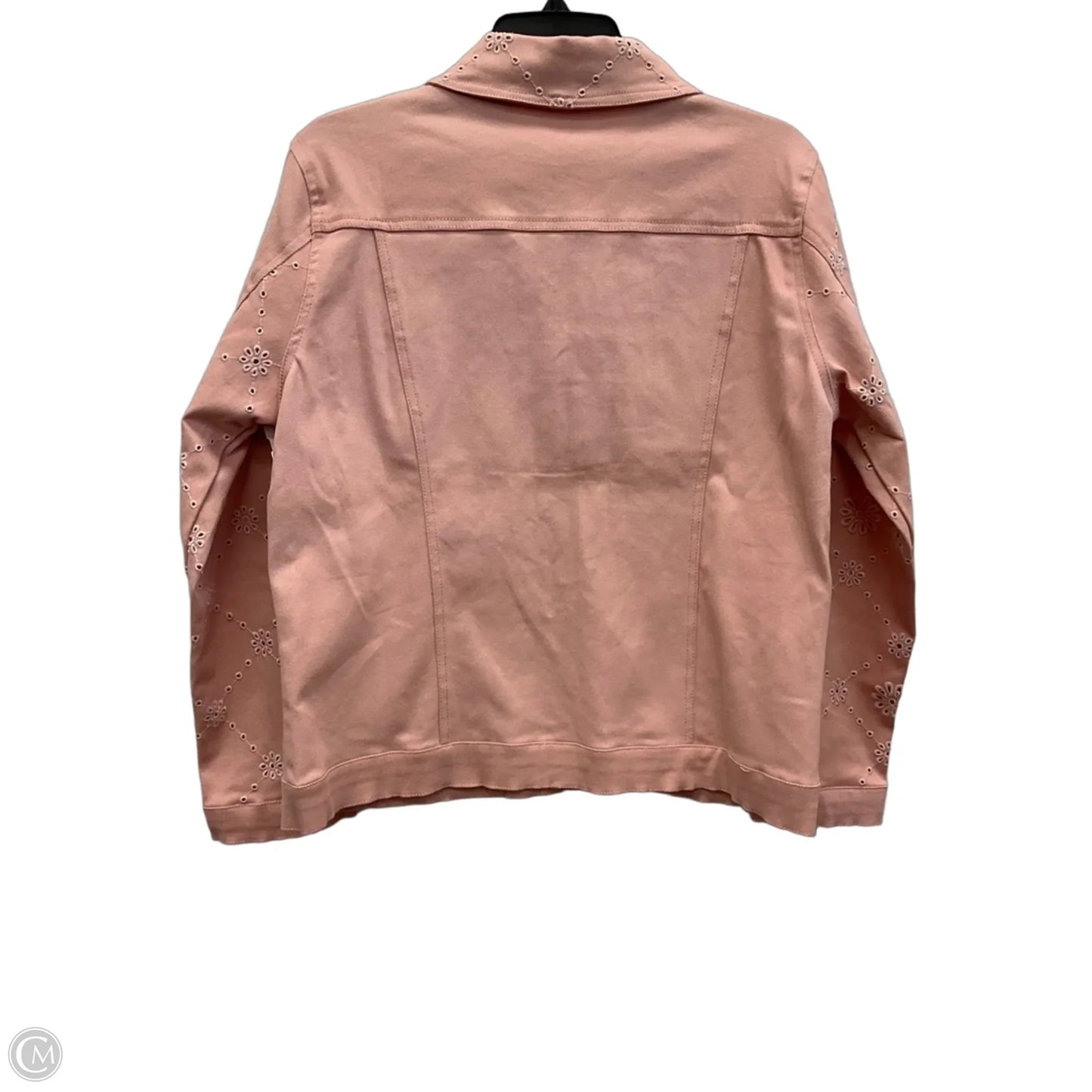 Jacket Denim By Keren Hart In Pink Denim, Size: Xl