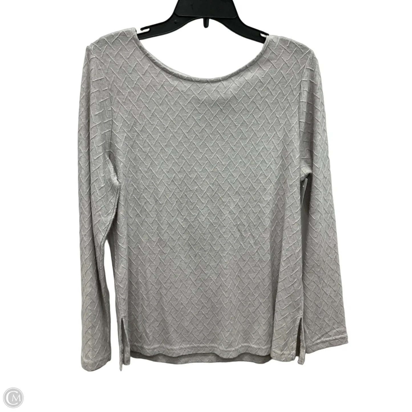 Top Long Sleeve By Mario Serrani In Grey, Size: M