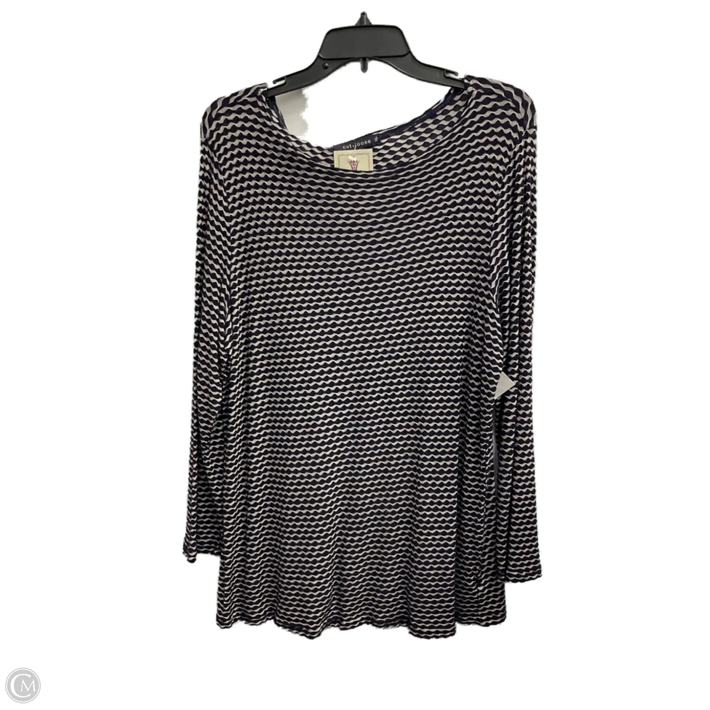 Top Long Sleeve By Cut Loose In Navy, Size: Xl
